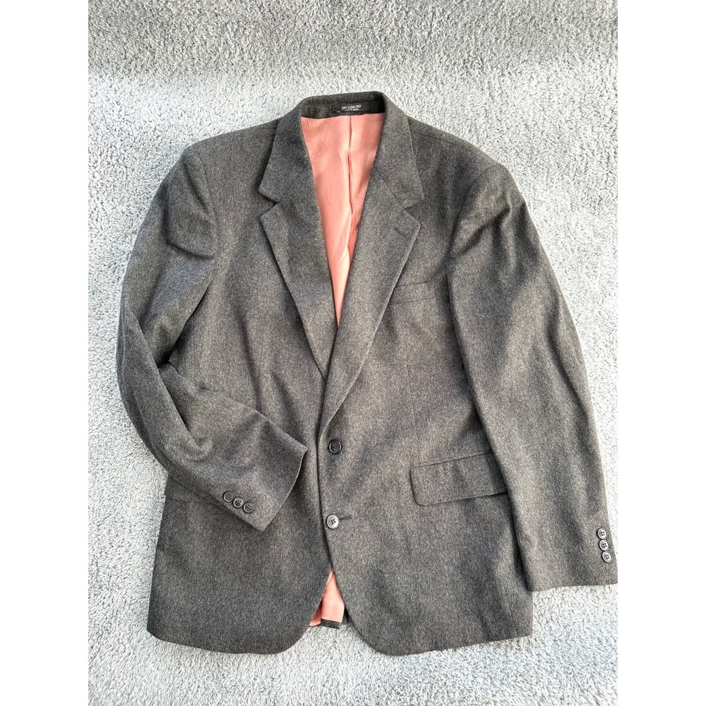 Christian Aujard Cashmere Sport Suit Coat Blazer Mens 42R gray vintage